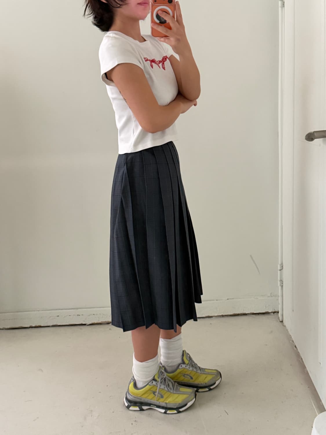 일본빈티지 일본교복 핀턱 플리츠 롱스커트 상품이미지2