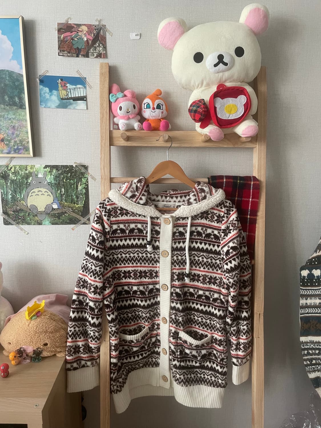 모리걸 빈티지 노르딕 패턴 후리스 ❄️♥️🤎 상품이미지1