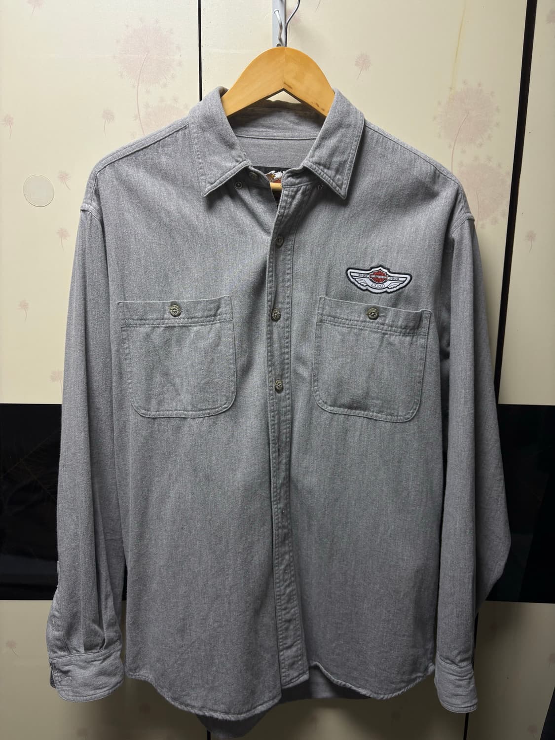 [105] 할리데이비슨 100주년 자수 심볼 셔츠 상품이미지1