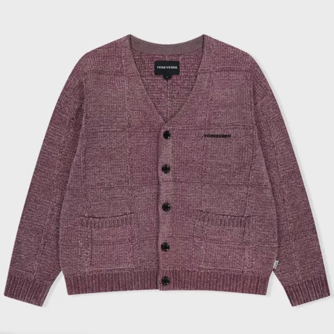 (서지수착용)예스아이씨가디건Grid Knit Cardigan Grape 상품이미지1