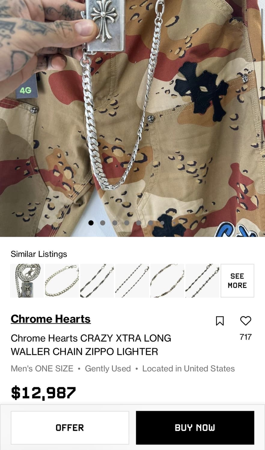 크롬하츠 지포라이터 쿠반 월렛체인 롱 상품이미지6