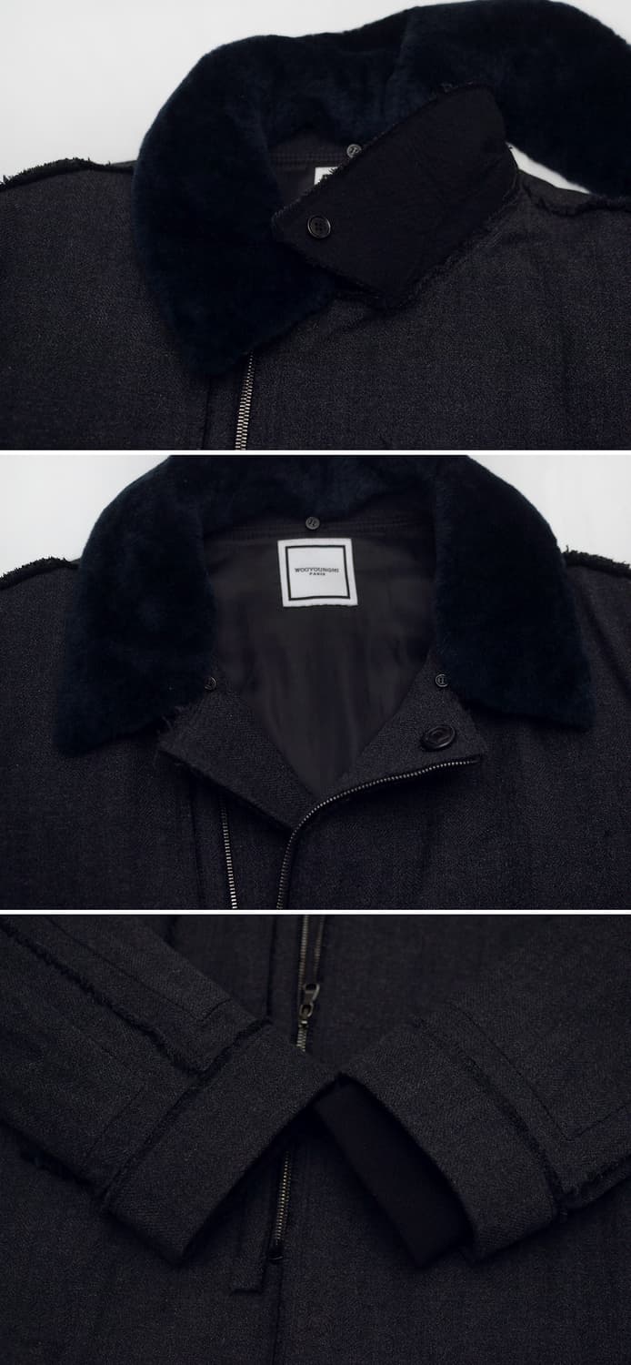 우영미 파리 무톤 카라 트위드 집업 패딩 자켓 (48 / 95-100) 상품이미지9