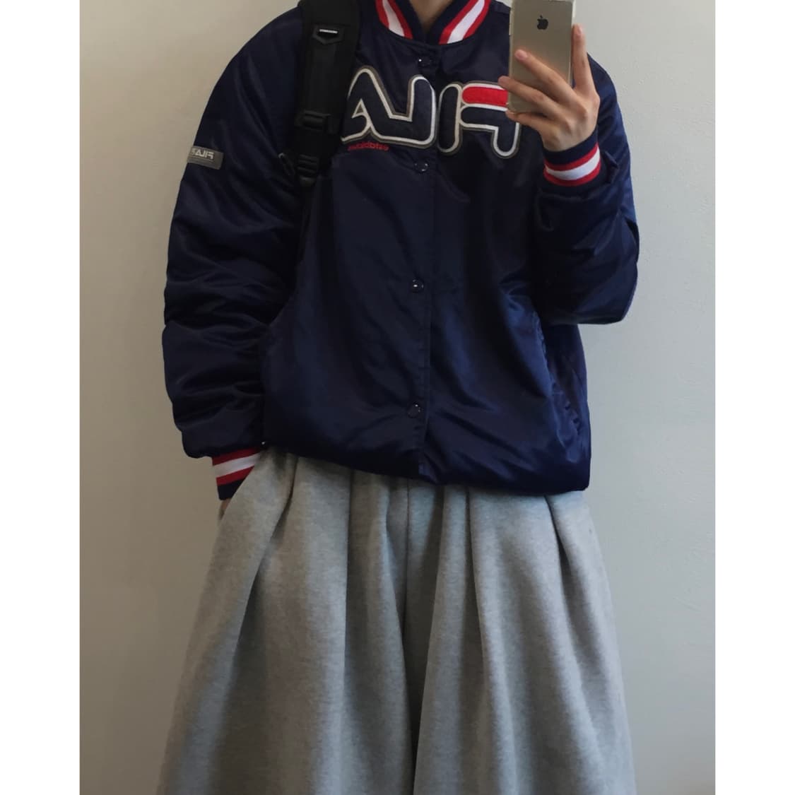 Fila 휠라 빅로고 올드스쿨 스타디움 바시티 자켓 상품이미지2