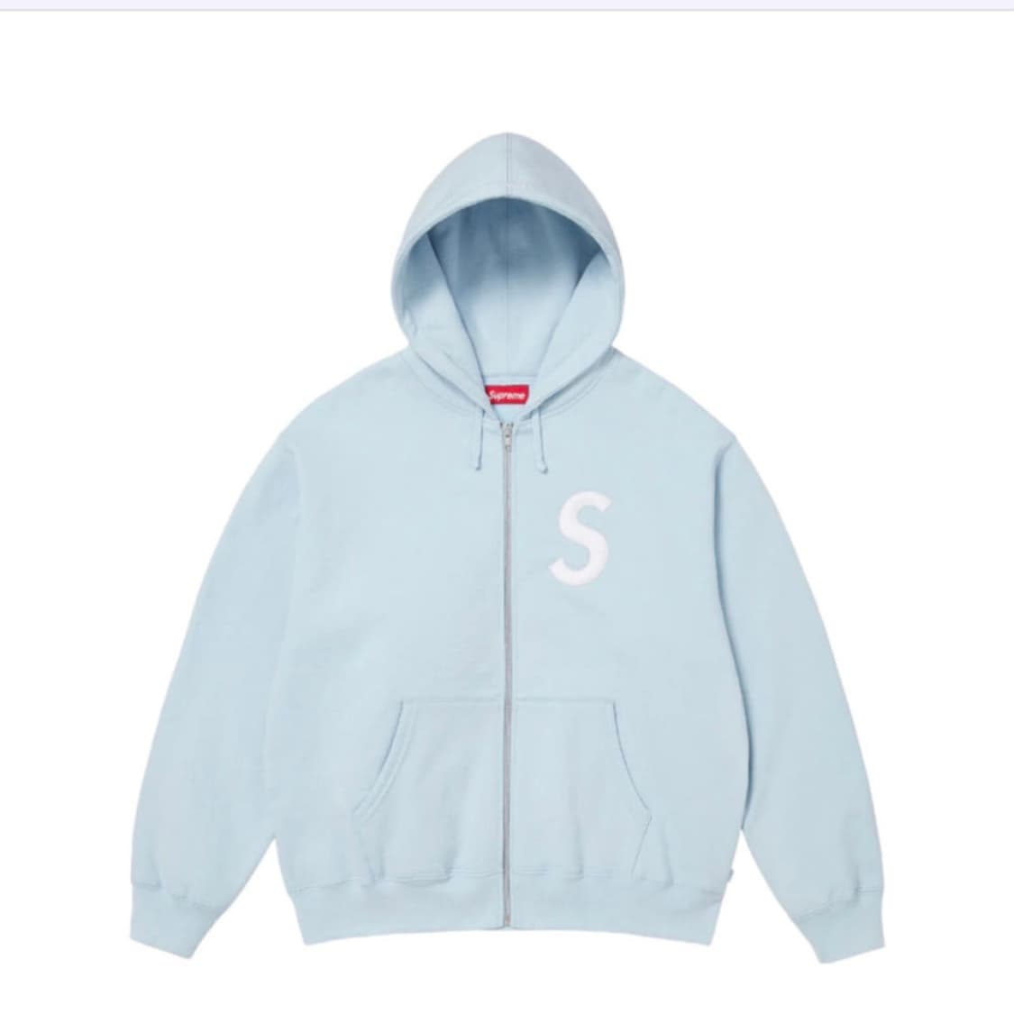 슈프림 S 로고 후드집업 스웨트셔츠 라이트 블루 구해요 상품이미지1