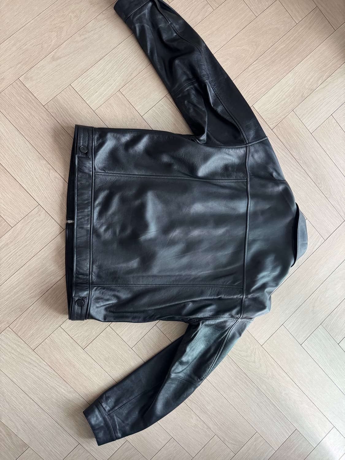 도프제이슨 오버핏 램스킨 싱글자켓 상품이미지2