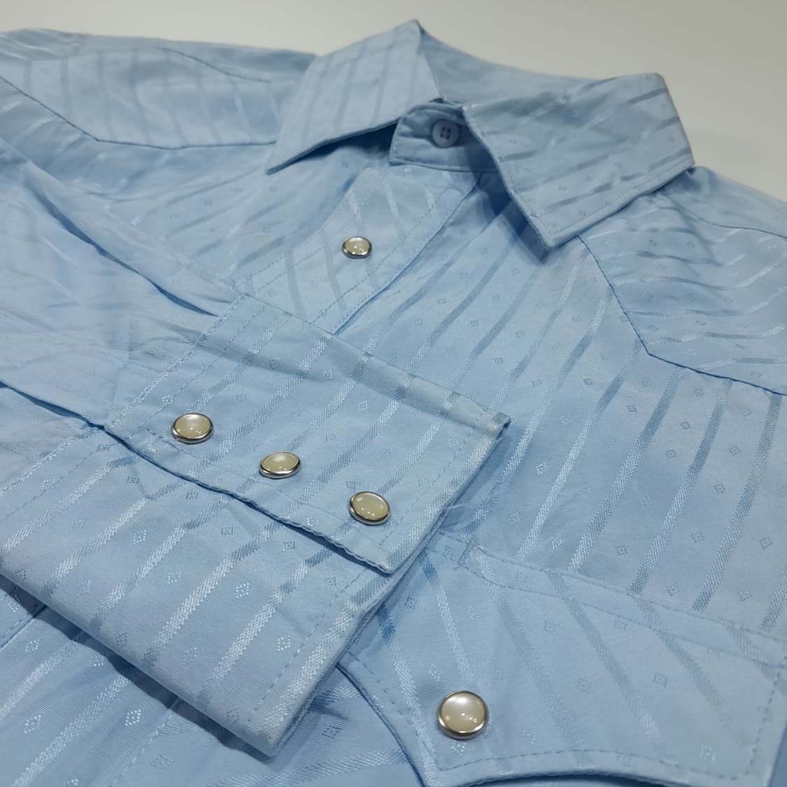 CL923 S 랭글러 90s 스트라이프 스카이블루 웨스턴 셔츠 남방 상품이미지4