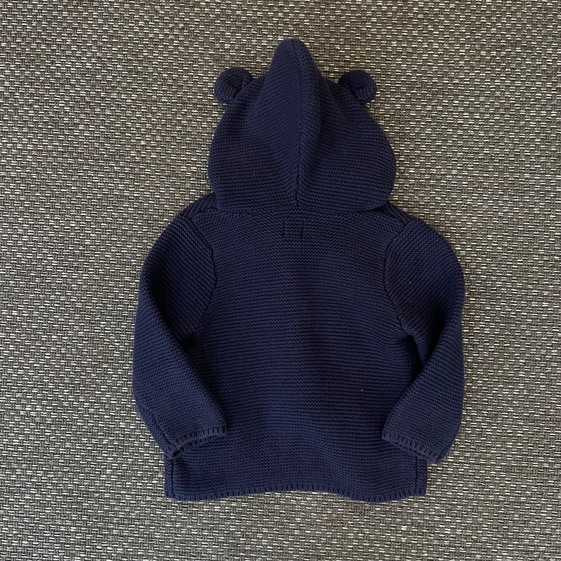 키즈 베이비 갭 네이비 짜임 베어후드 니트가디건 상품이미지2