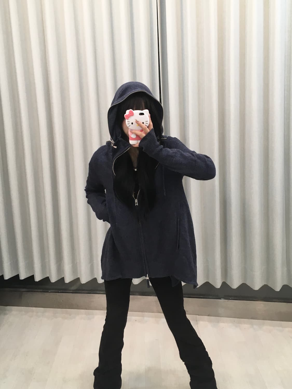 빈티지 언발 지퍼 후드집업 상품이미지4