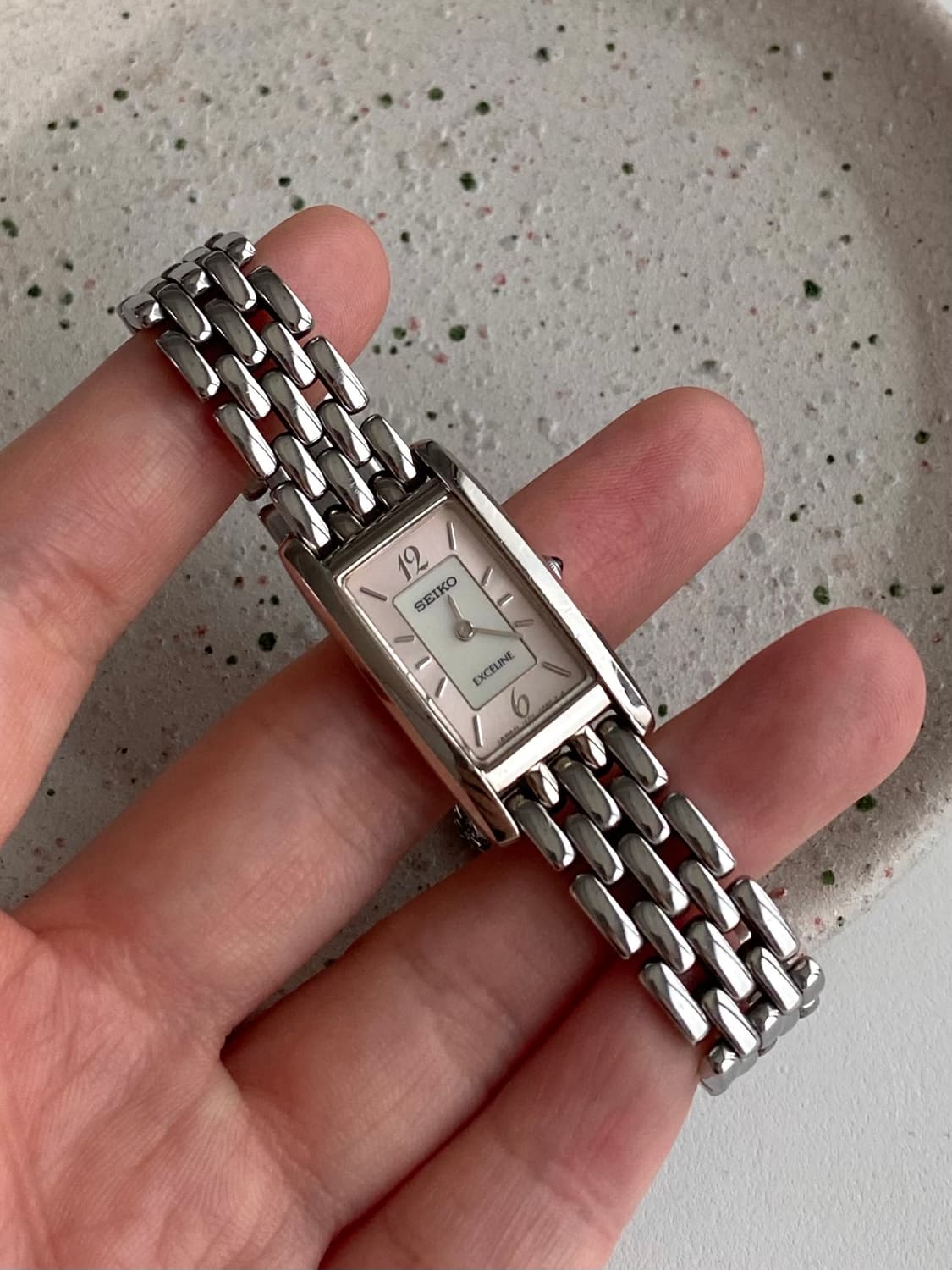 Seiko 세이코 exceline 엑셀린 스퀘어 쿼츠 핑크 상품이미지3