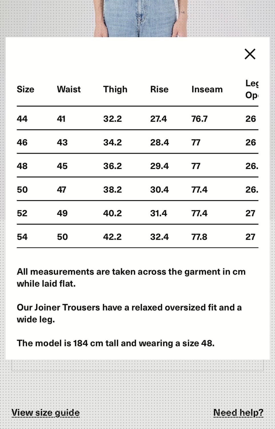 아워레가시 조이너 트라우저 쉐도우 워시 데님 50사이즈 신품급 카펜터 상품이미지10