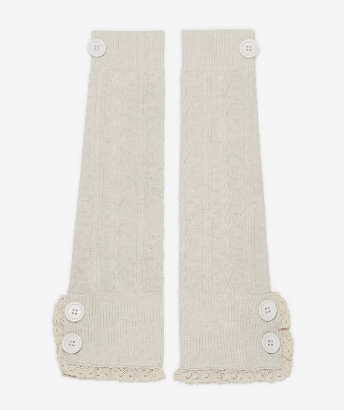 허그유어스킨 버튼 케이블 니트 레그워머 아이보리 상품이미지1