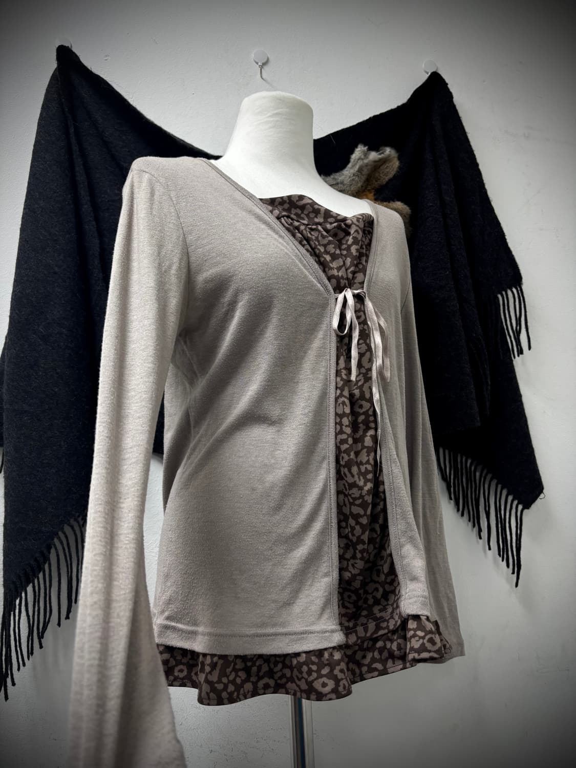 “Vintage”Brown Leopard Layered Sleeve 상품이미지2