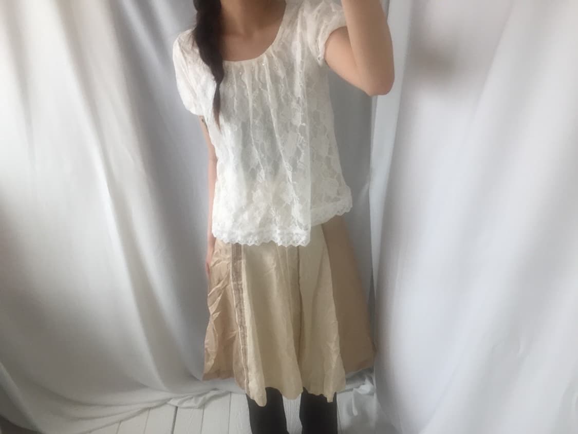 666. yellow beige satin midi SK 상품이미지7