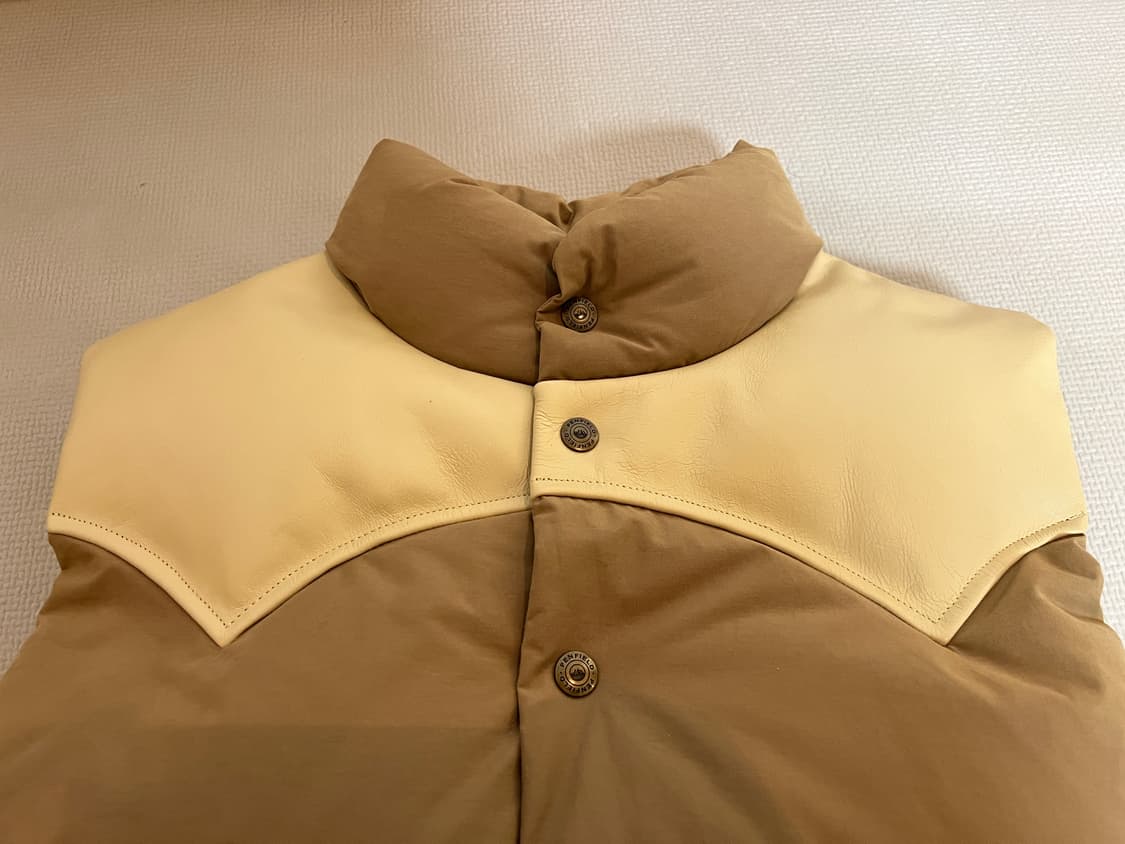 USA 펜필드 40주년 덕다운 레더 베스트 패딩(베이지) XL 상품이미지2