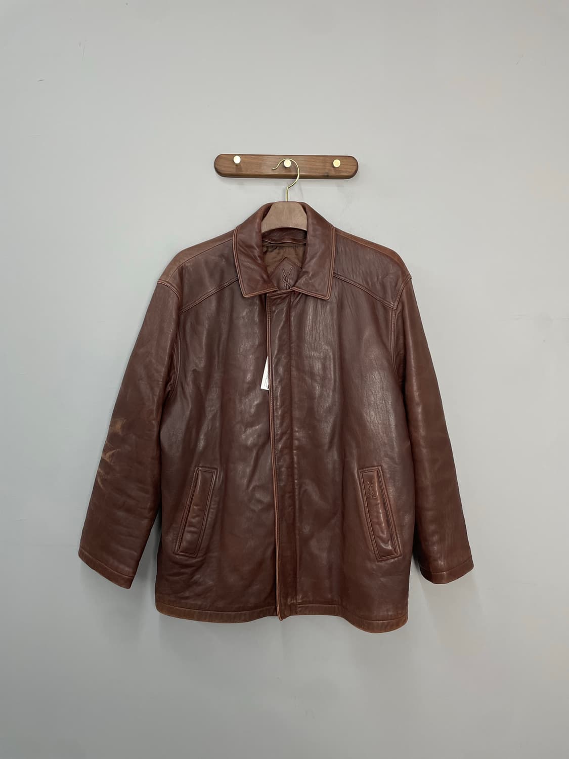 입생로랑 브라운 레더 자켓 H2341 상품이미지2