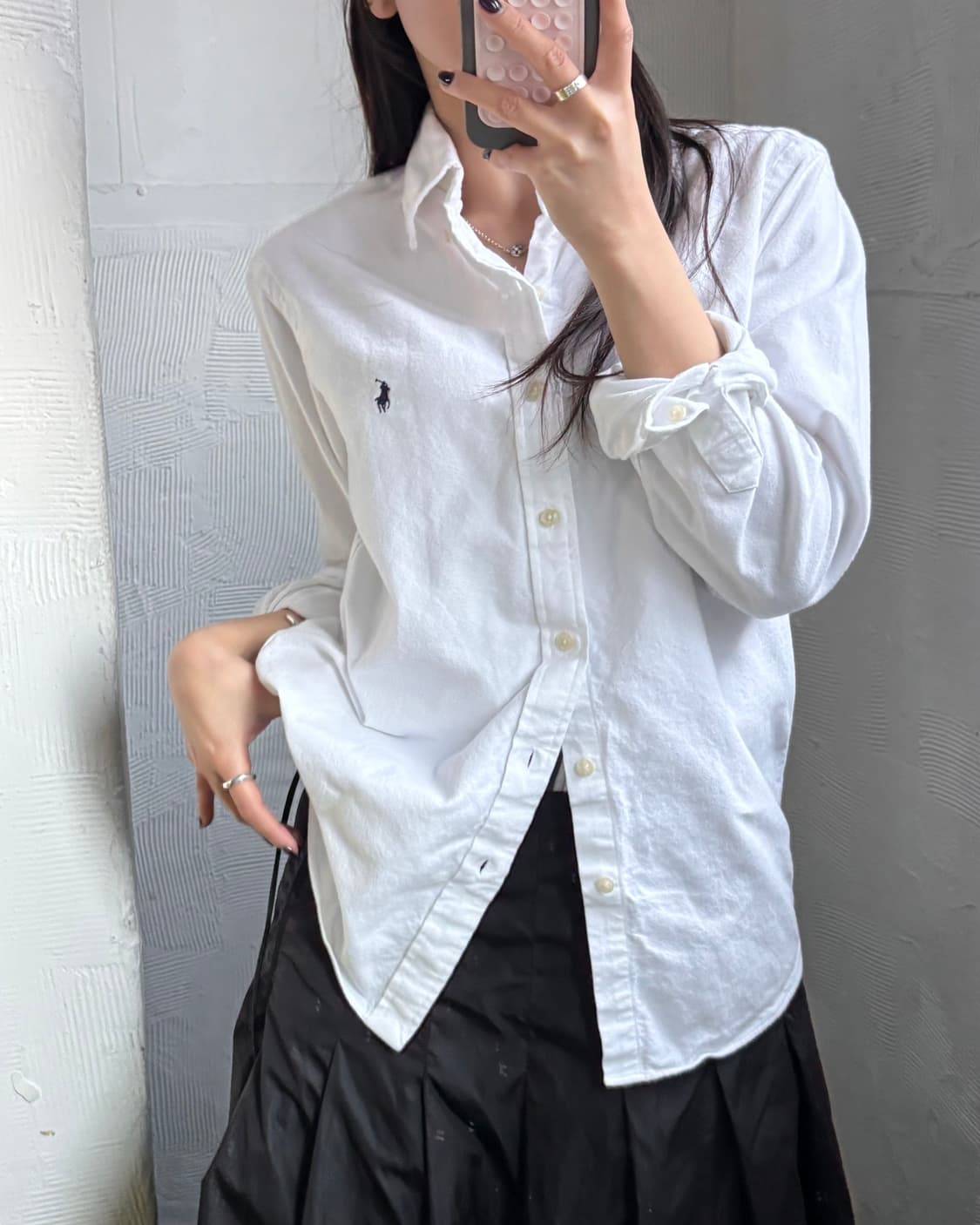 Polo 폴로 랄프로렌 QR 신형 화이트 옥스포드셔츠 상품이미지7