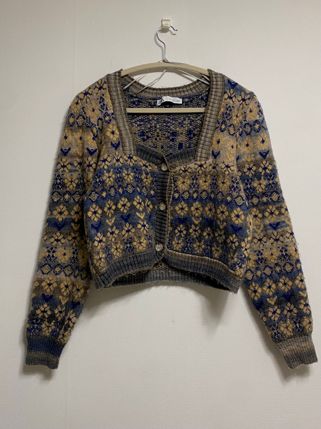 vintage zara flawer crop knit 플라워 가디건 상품이미지1