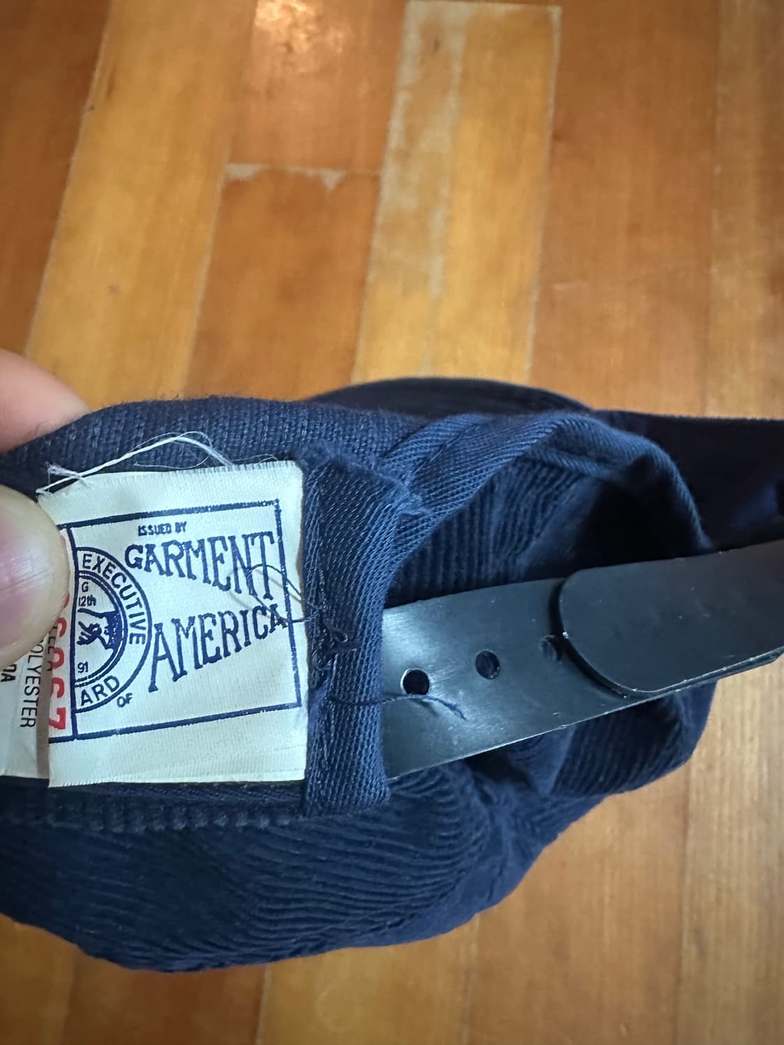 80s 가먼츠아메리카 USW 로고 5패널 코듀로이 캡 상품이미지2