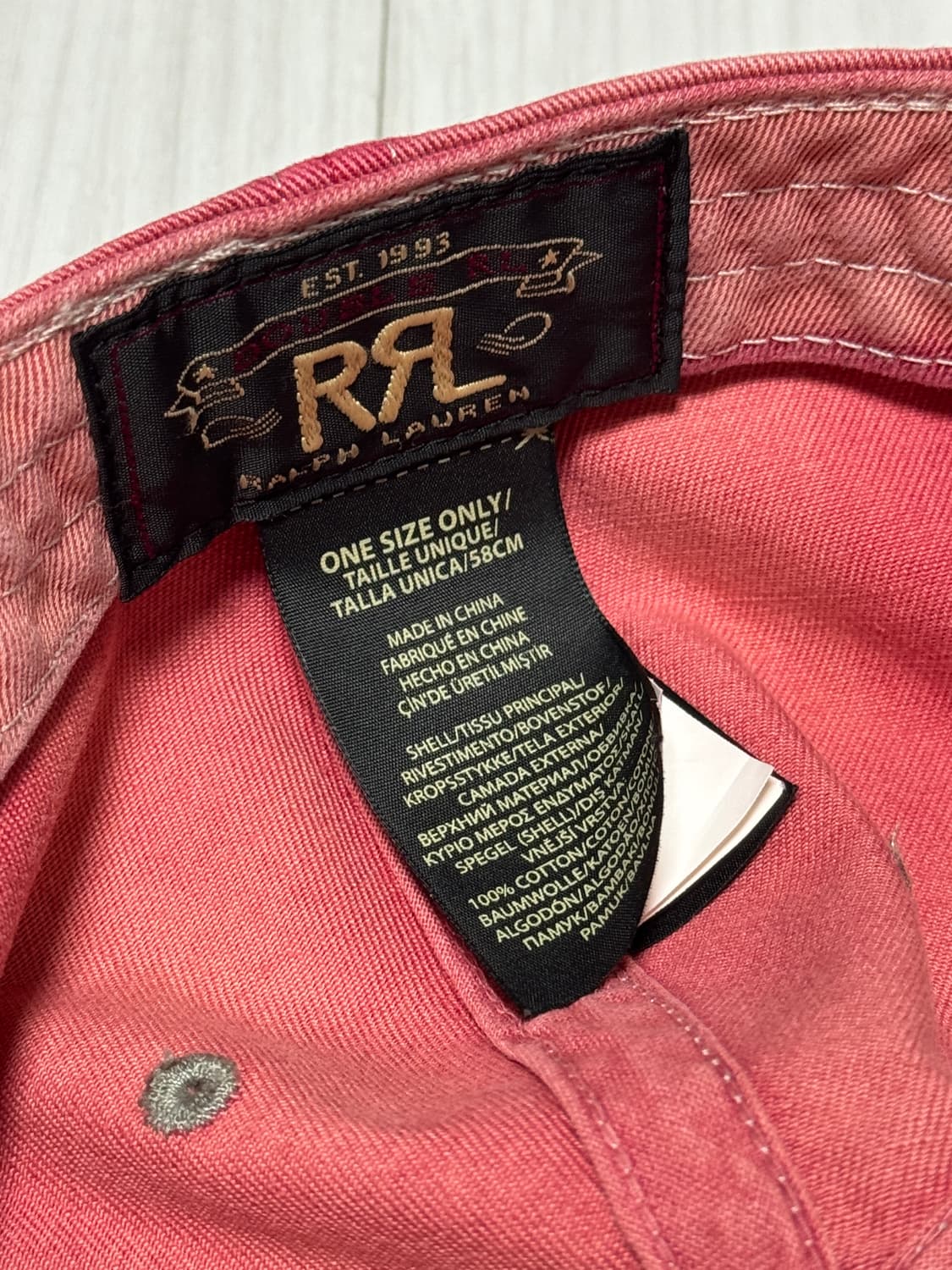 더블알엘 RRL 윙 로고 볼캡 핑크 (페이디드 레드) 상품이미지5