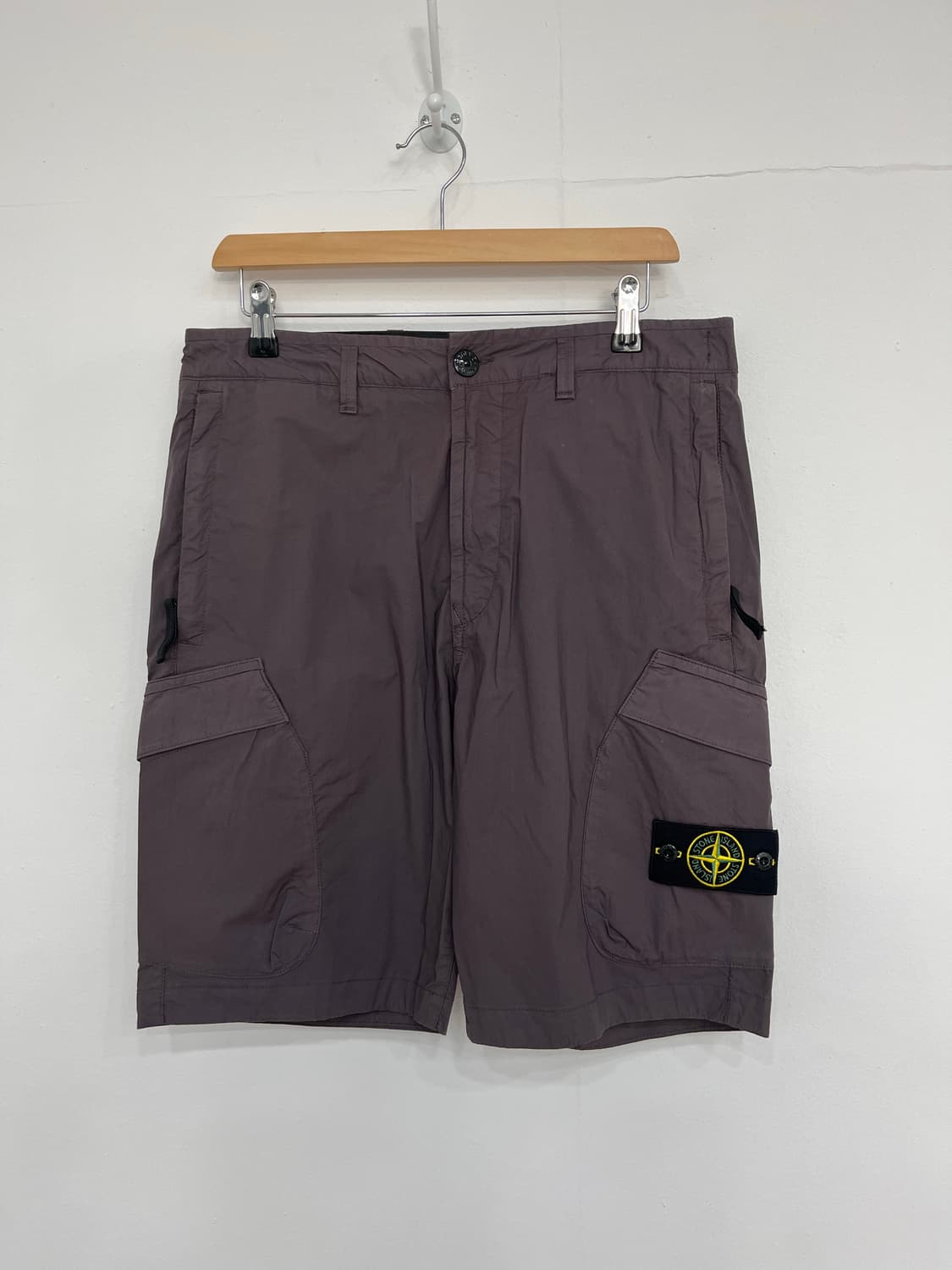 stone island 스트레치 코튼 캔버스 카고 쇼츠 블루그레이 상품이미지1