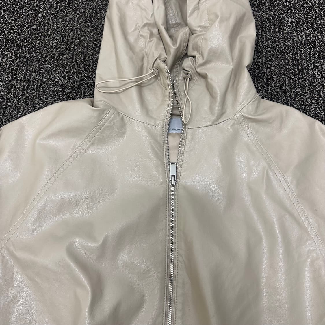 VOV 보브 여성 가죽 후드집업 자켓 아이보리 상품이미지2