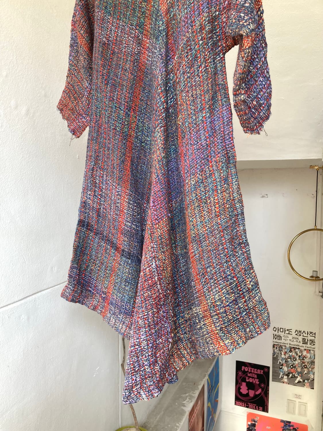 케이블 직조 사선 언발 컷팅 원피스 상품이미지3