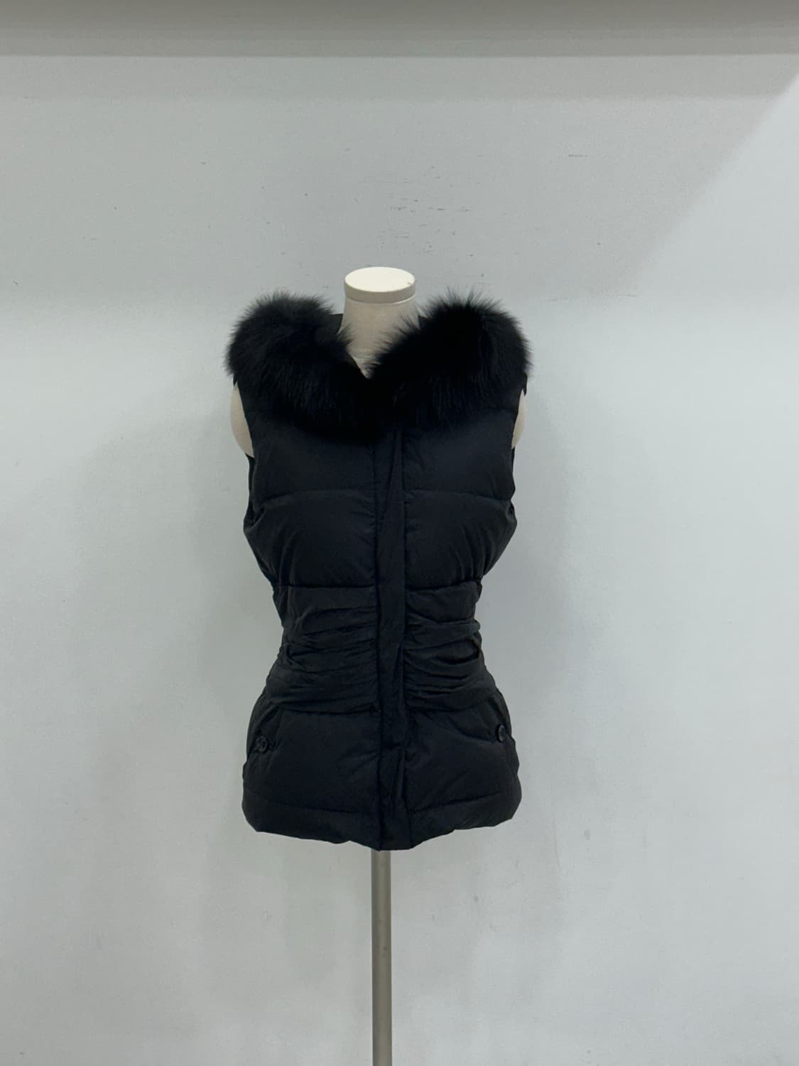 블루마린 퍼 패딩 조끼 상품이미지1