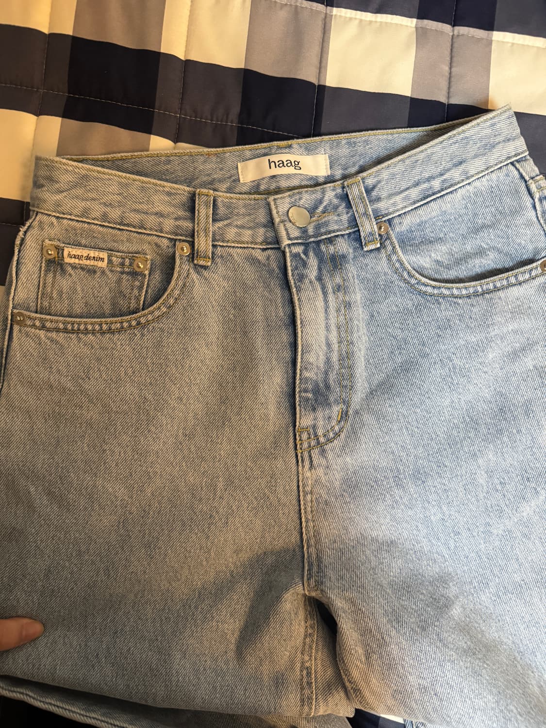 haag straight denim pants (light blue) S 상품이미지5