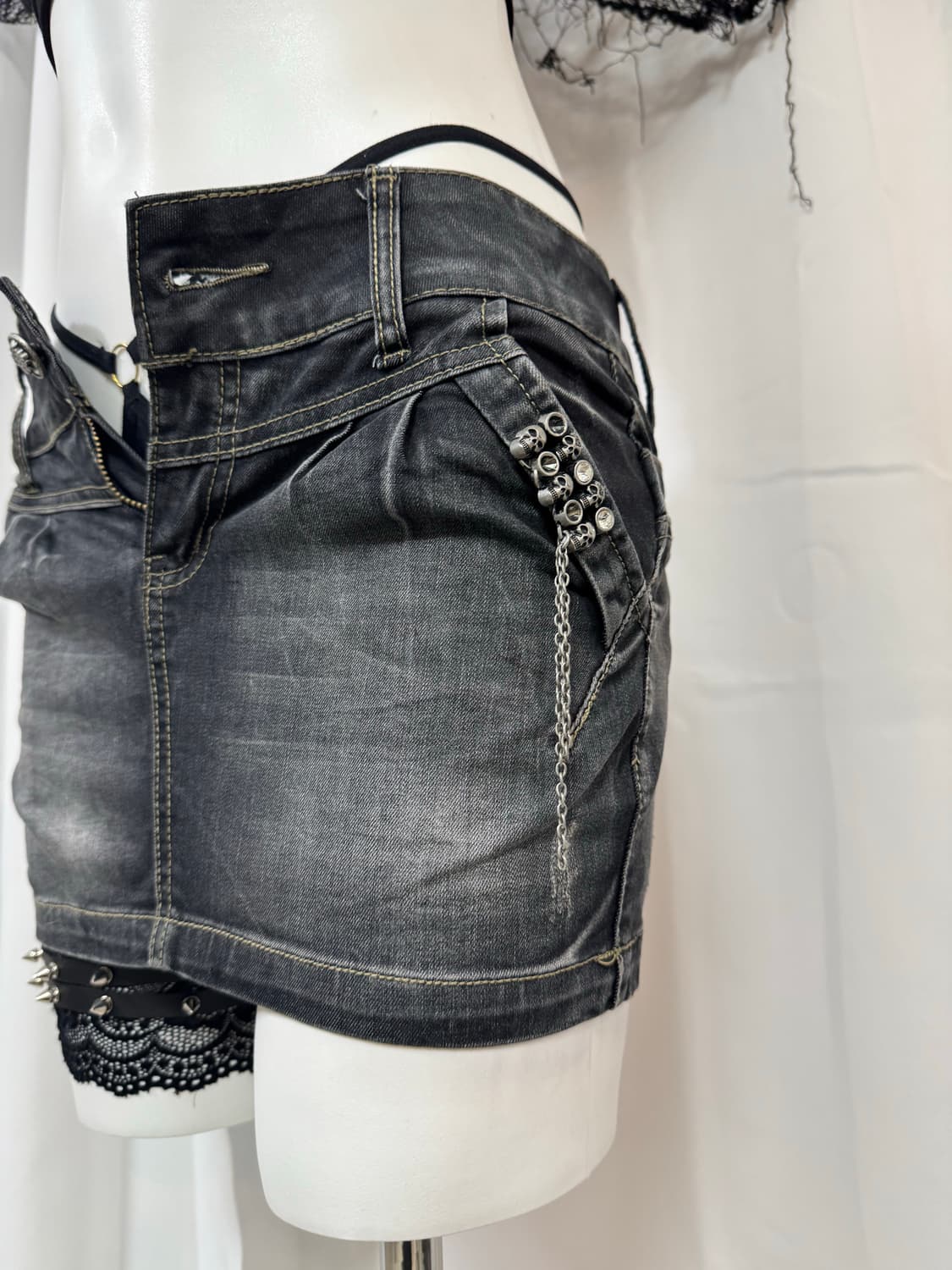 skull chain skirt 상품이미지3