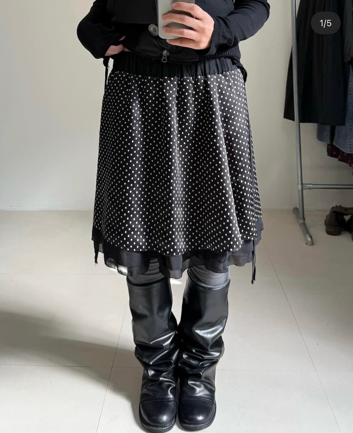 빈티지 도트 스커트 상품이미지1