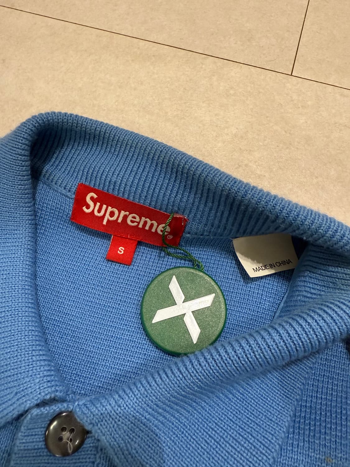 Supreme 슈프림 아플리케 비디드 가디건 블루 상품이미지5