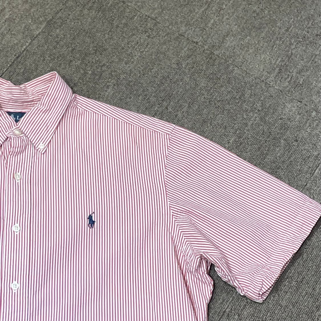 (L) POLO 폴로 랄프로렌 스트라이프 반팔 셔츠 클래식 핏 상품이미지5