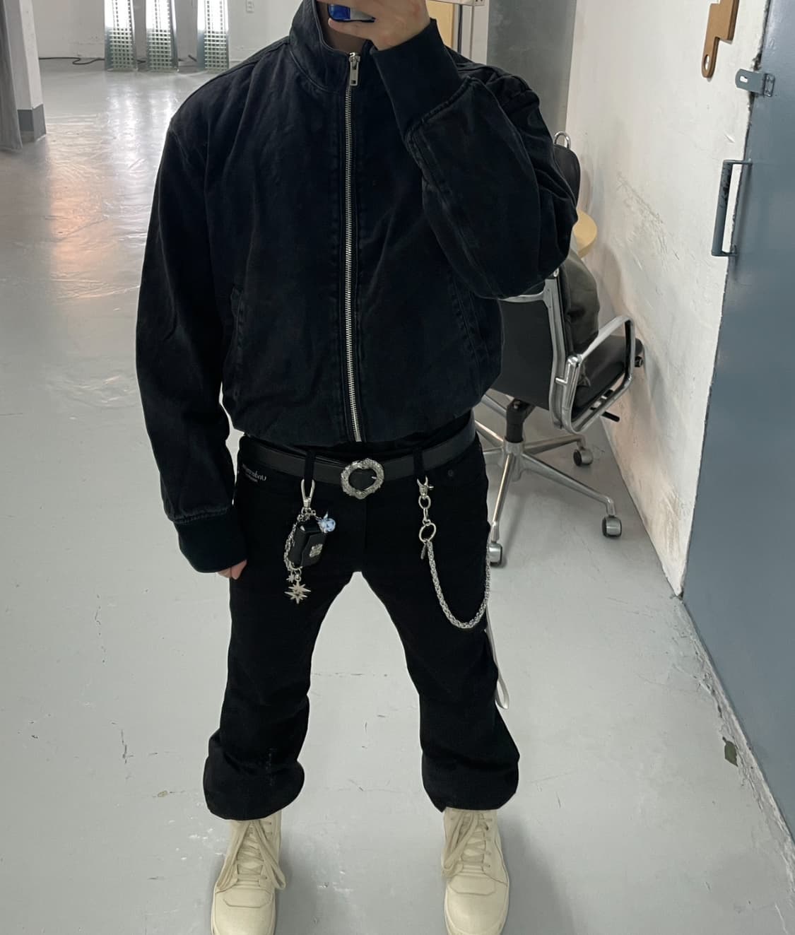 [M] 플라스틱 프로덕트 하이넥 알포인트 포켓 워크자켓 상품이미지1