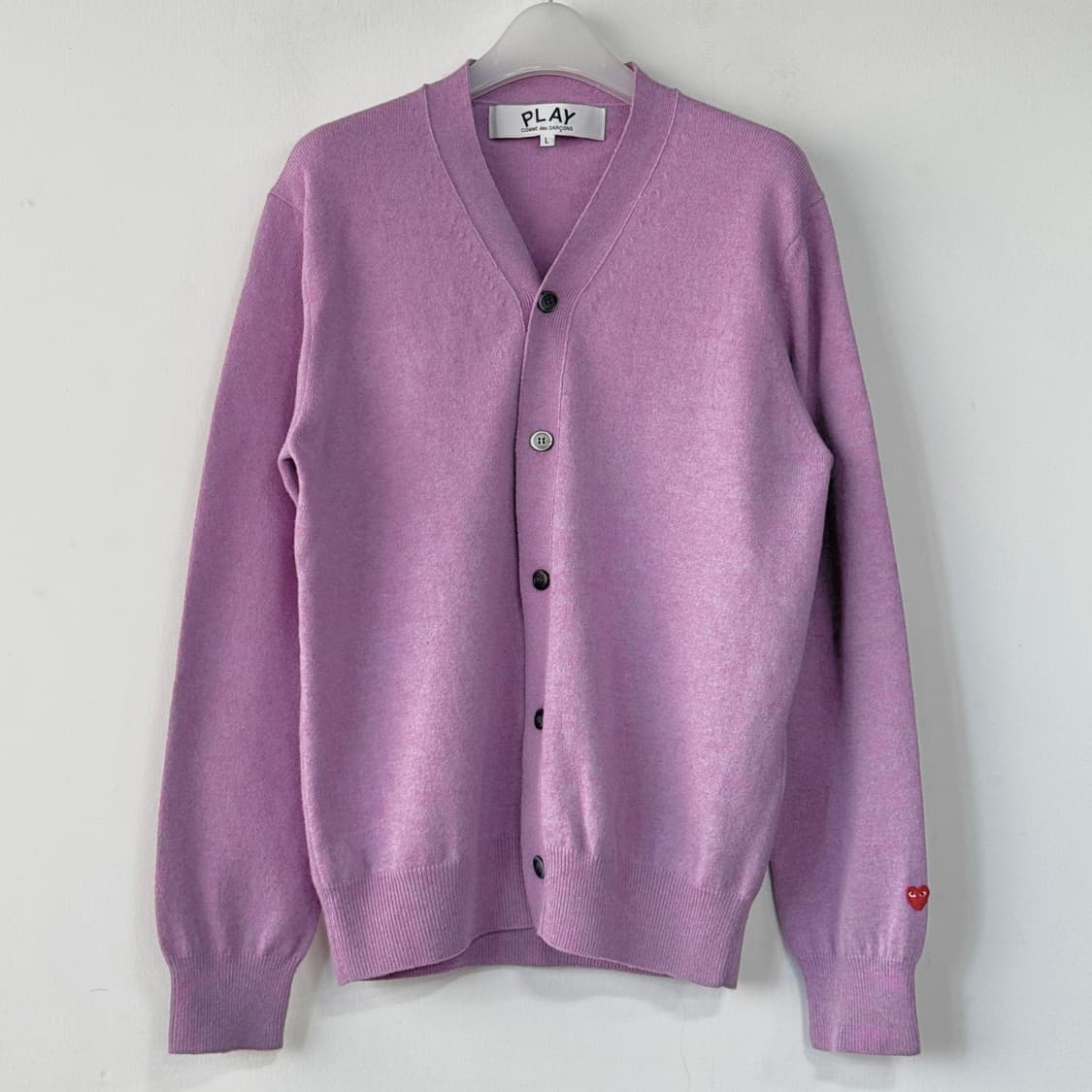 꼼데가르송 2025 손목 와펜 울 가디건 L 상품이미지3