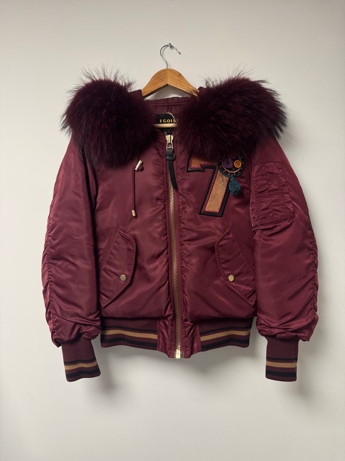 EGOIST 에고이스트 폭스 퍼 후드 MA-1 봄버 플라이트 자켓 M 상품이미지1