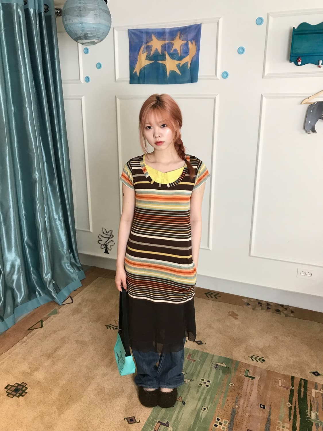 무지개떡코어~?!🌈 무지개사탕 맛 러블리 빈티지 코디셋𓂃˖₊🍬 상품이미지3
