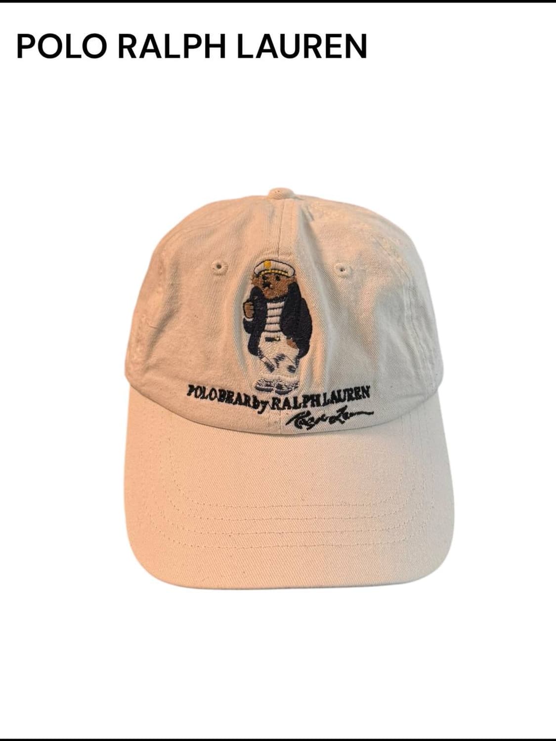 랄프 로렌 세일러 베어 빈티지 폴로 베어 화이트 캡 모자 상품이미지1