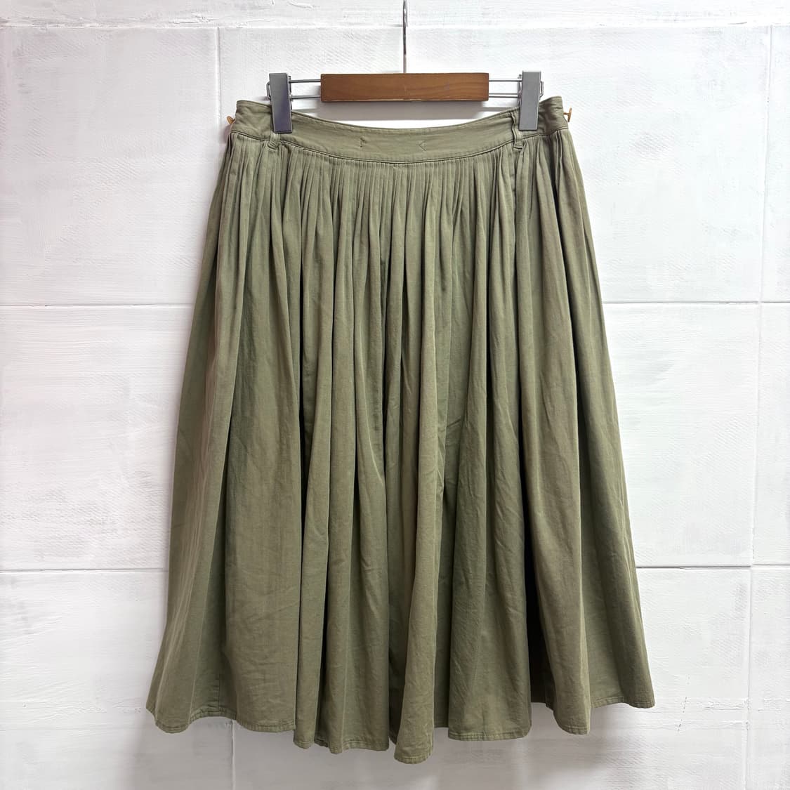 45RPM 카키 주름 미디 스커트 치마 상품이미지6