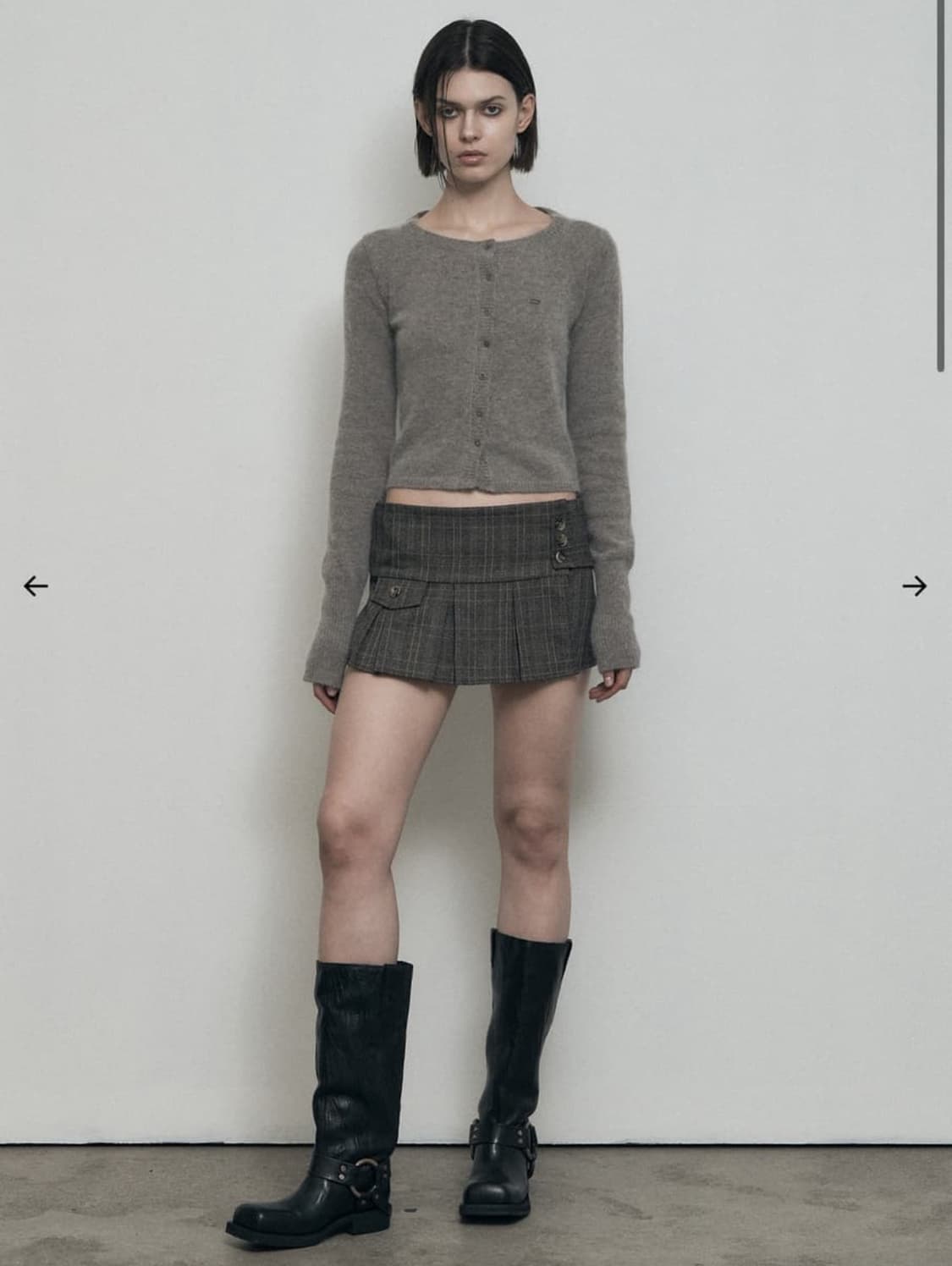 보헤미안서울 보헴서 플리츠 랩 스커트 딥브라운 상품이미지1