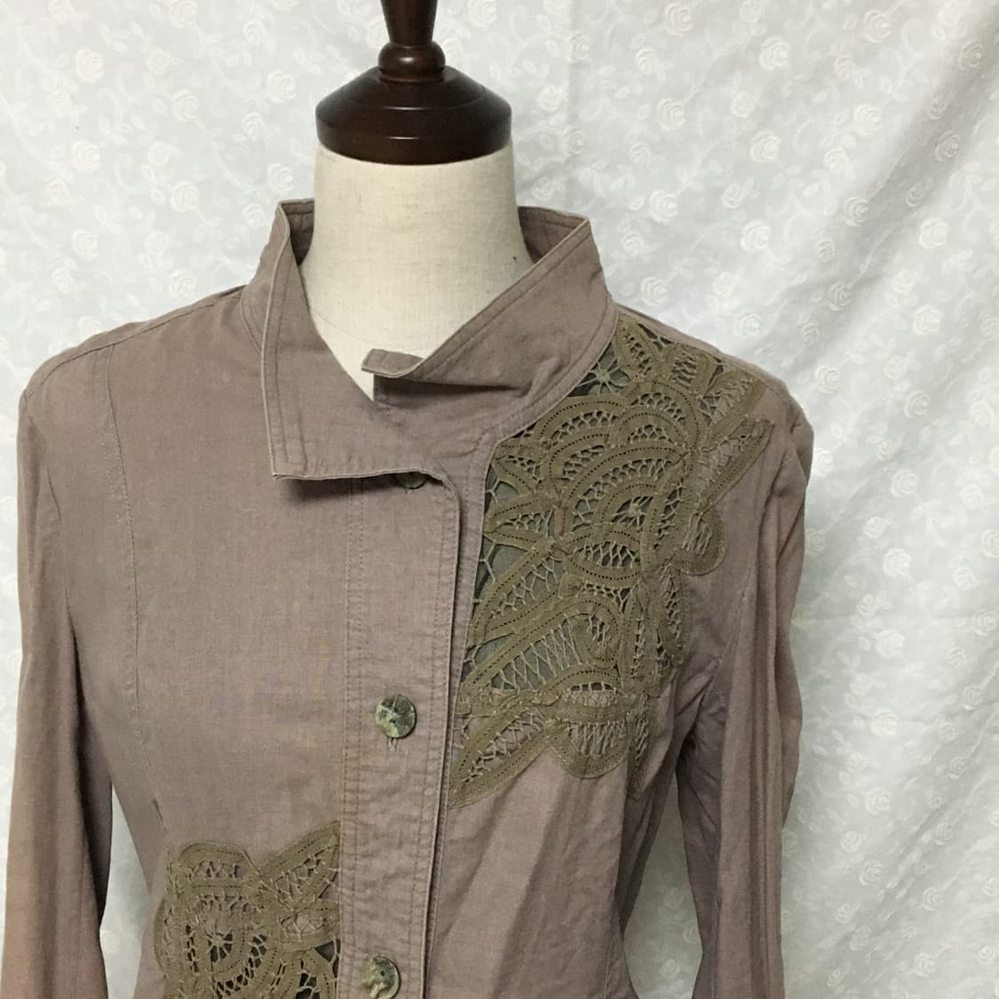 빈티지 아트 레이스 포인트 슬림핏 자켓 (모카 브라운) 상품이미지2