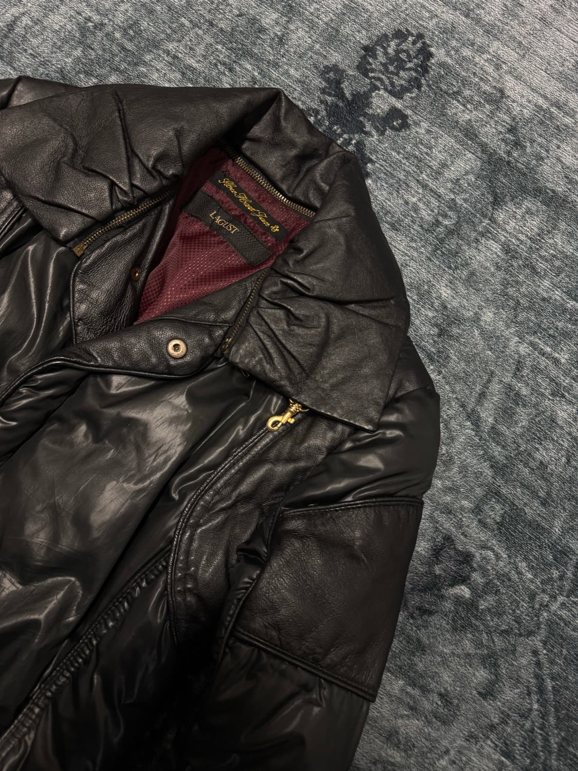 Lagust 00s archive pig skin biker down j 상품이미지3