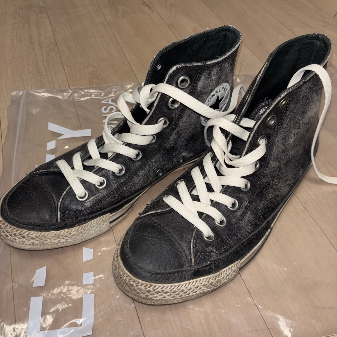 릭오웬스st 가죽 레더 컨버스 상품이미지1