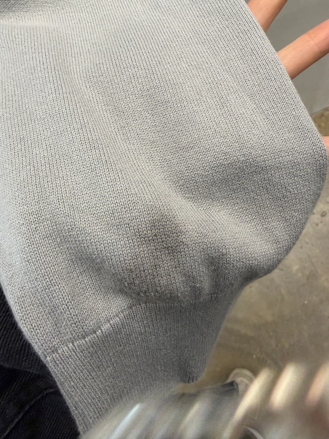 아르마니 익스체인지 로고 배색 니트 그레이 XL 상품이미지4