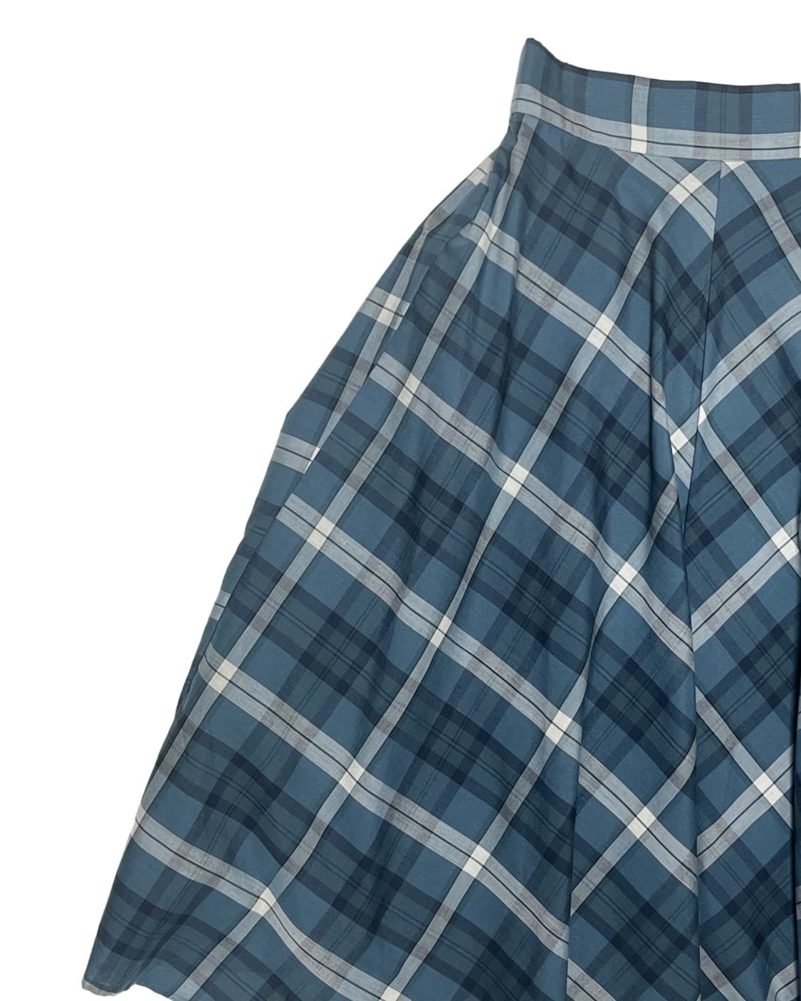 Blue check flared skirt 상품이미지3