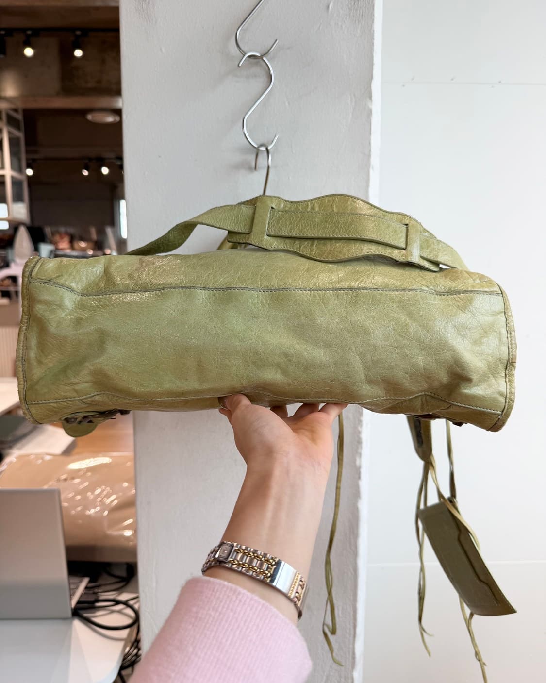 발렌시아가 그린 클래식 시티 모터백  상품이미지7