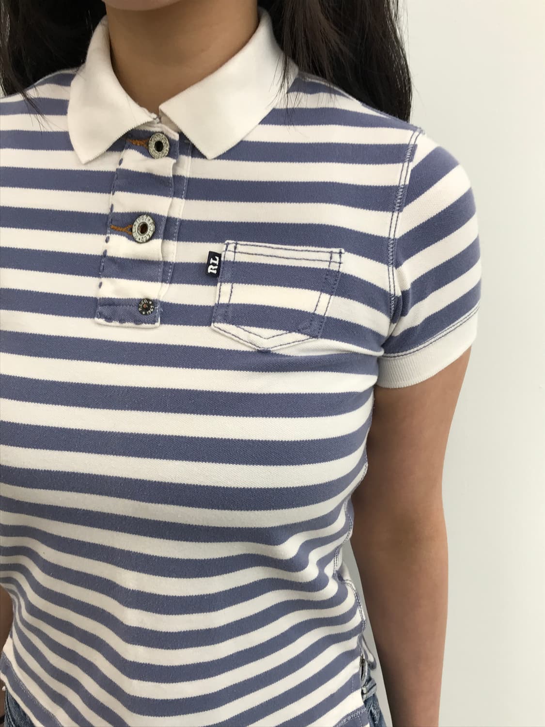 Polo Jeans Blue Stripe Fitted Polo Shirt 상품이미지3