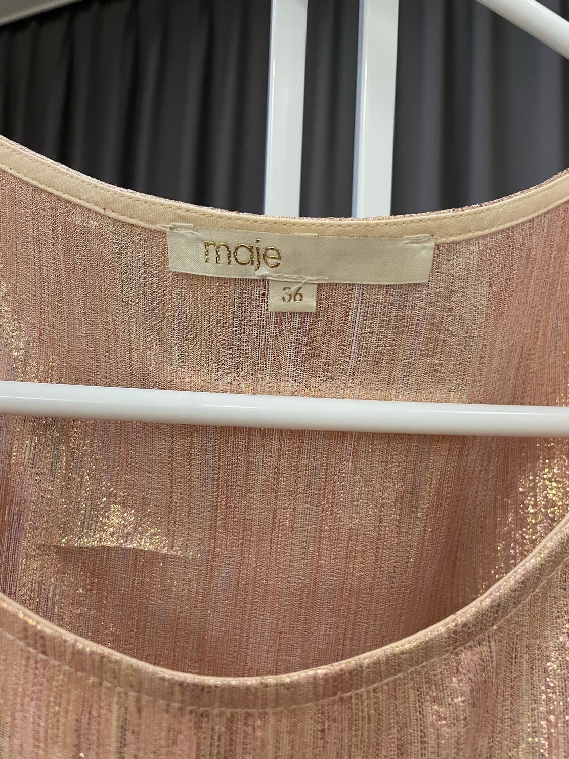 [1회착용] maje Paris 메탈릭 로즈골드 원피스 상품이미지4