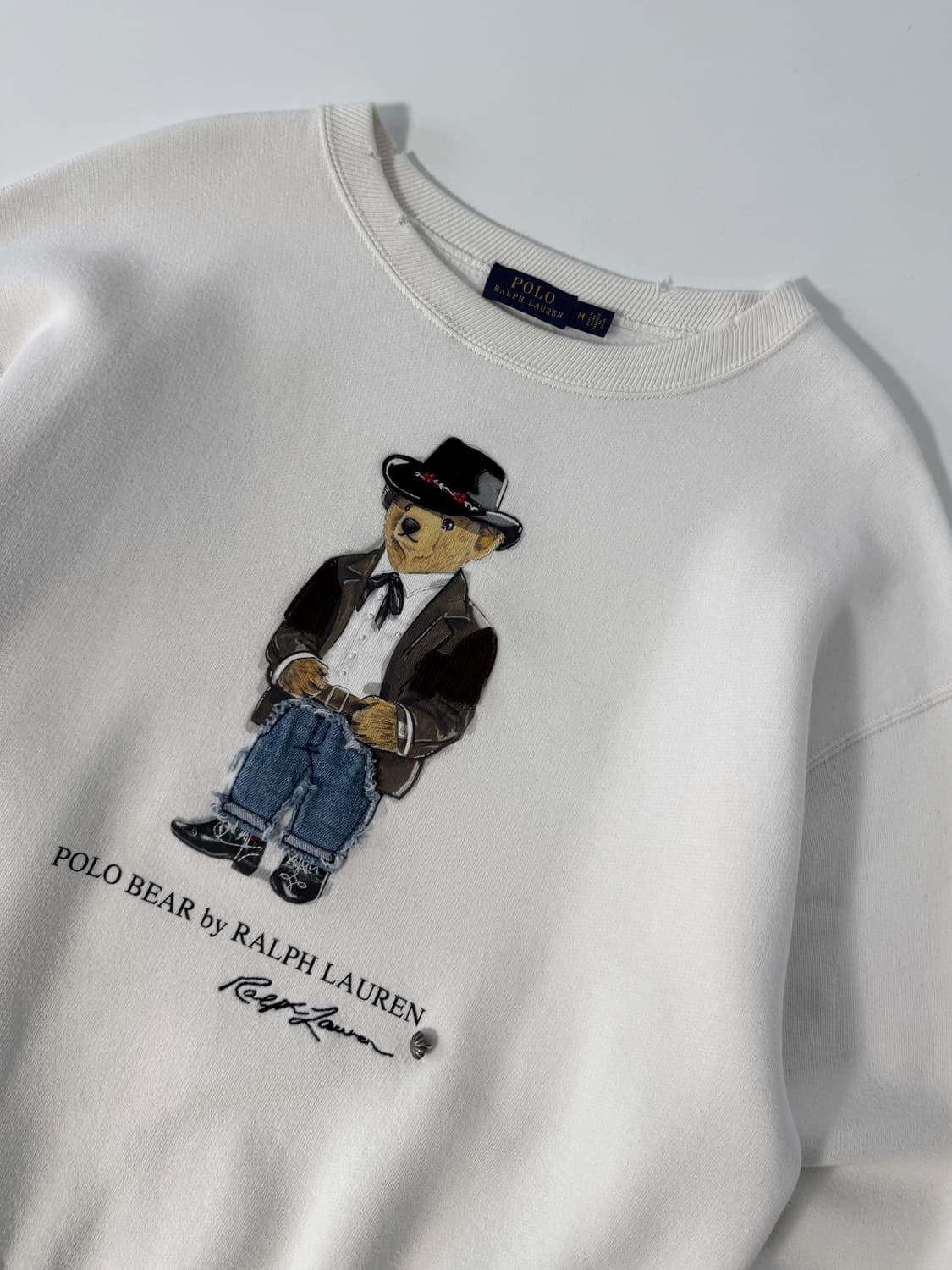 폴로 랄프로렌 신형 카우보이 폴로베어 화이트 스웻 맨투맨 상품이미지4