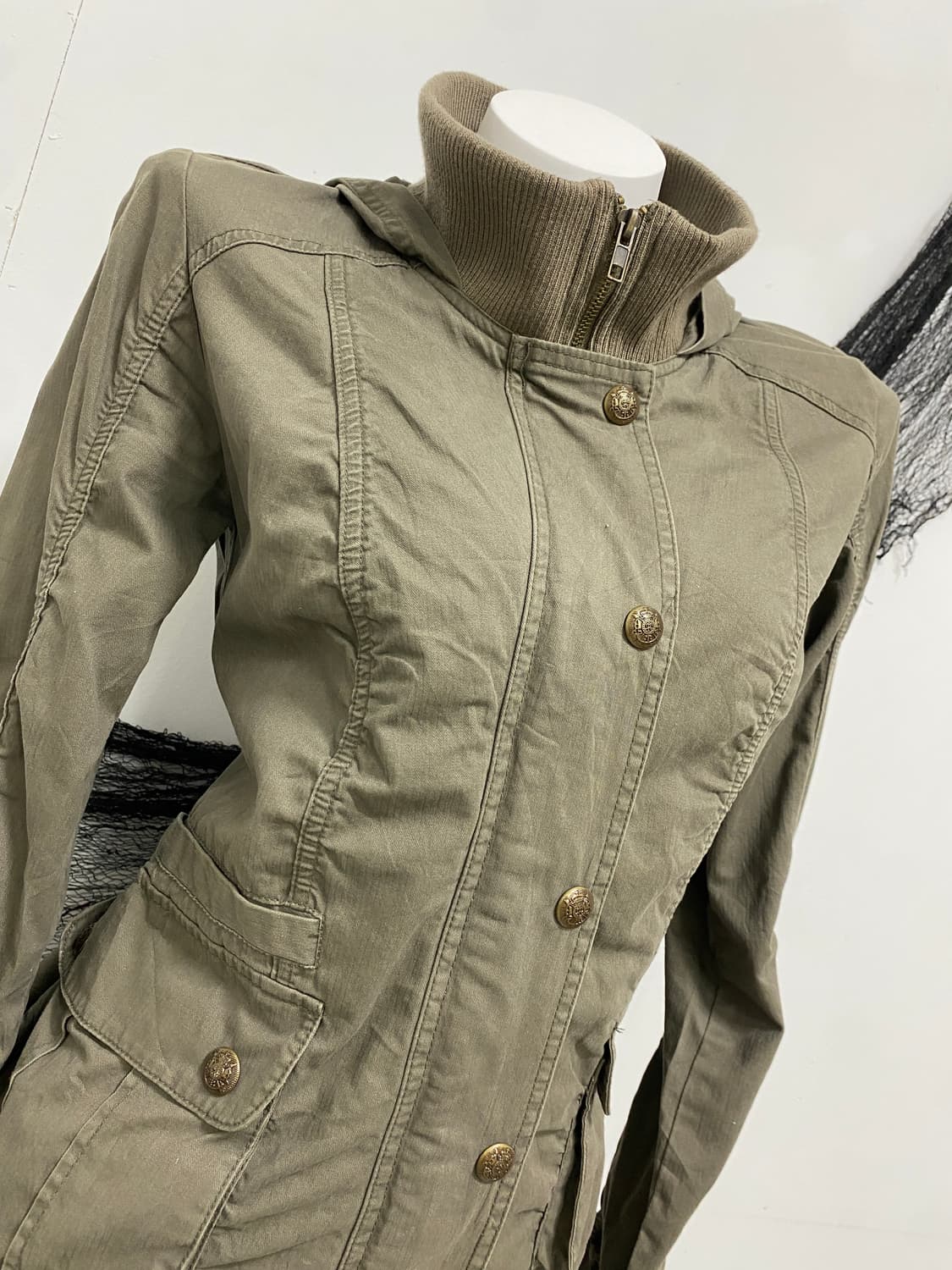 ꒰ঌ y2k 하이넥 야상 자켓 ໒꒱ 상품이미지4