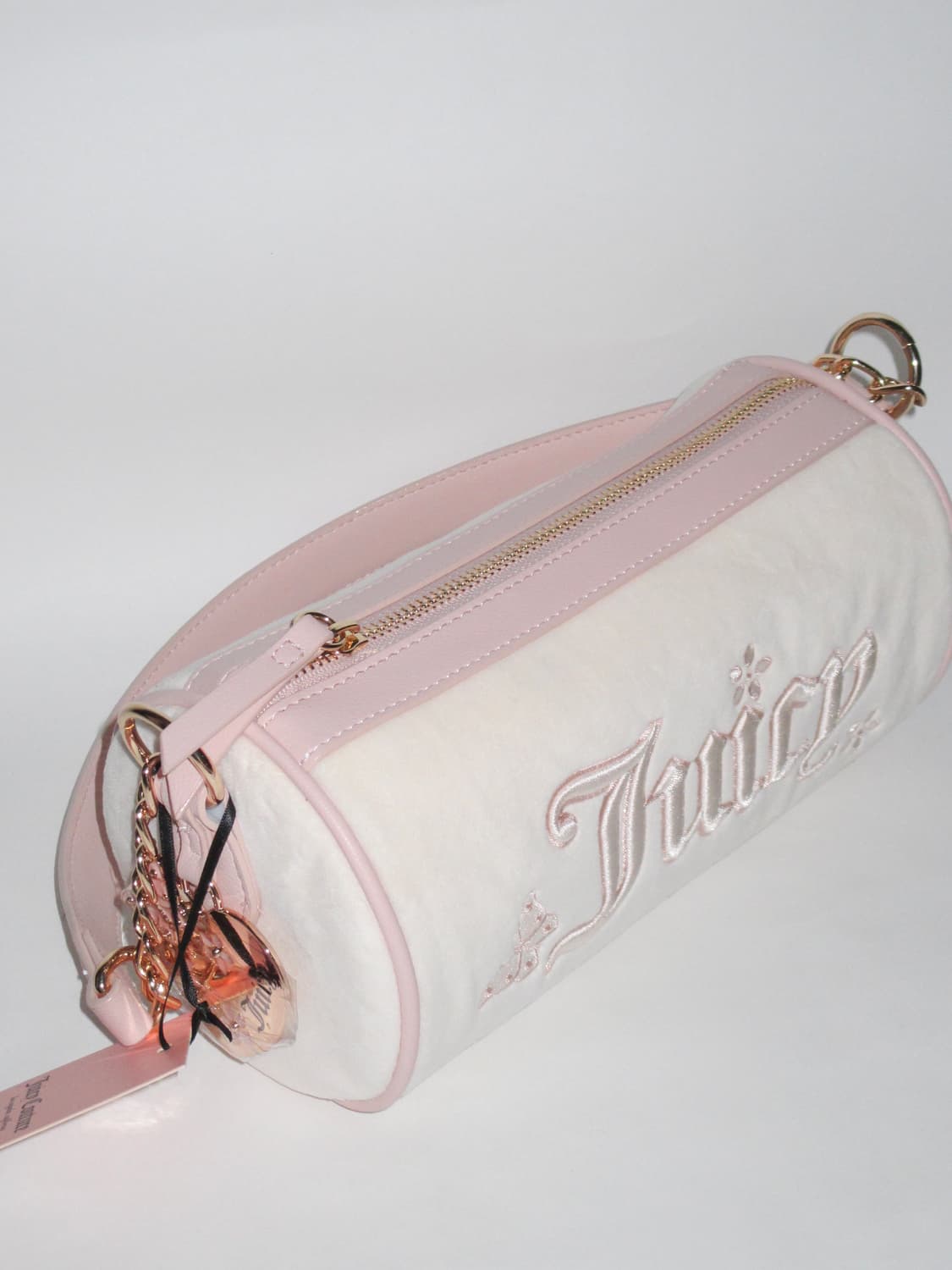 쥬시 꾸뛰르 크림 앤 핑크 배럴백 상품이미지4